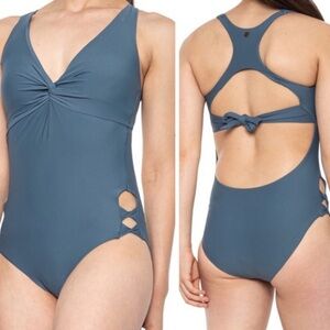 PRANA NWT RHETTE Jersey One Piece Blue Swimsuit XS